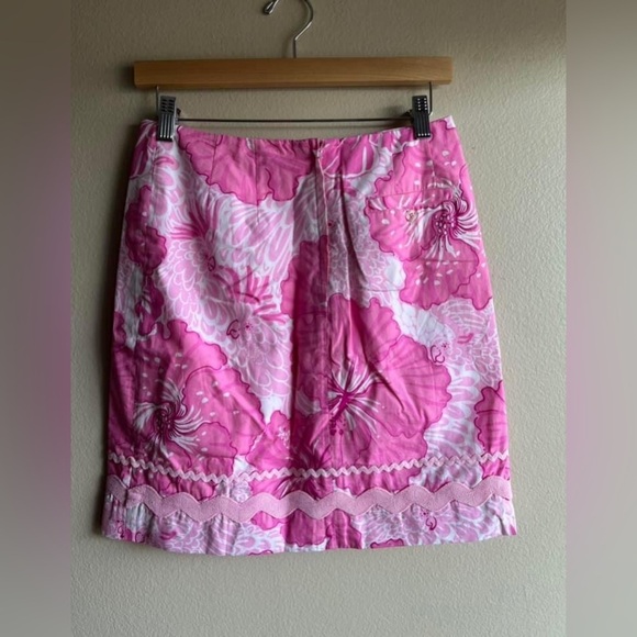 Lilly Pulitzer Women’s Mid Floral Pink Skirt Size 2 - Picture 7 of 11